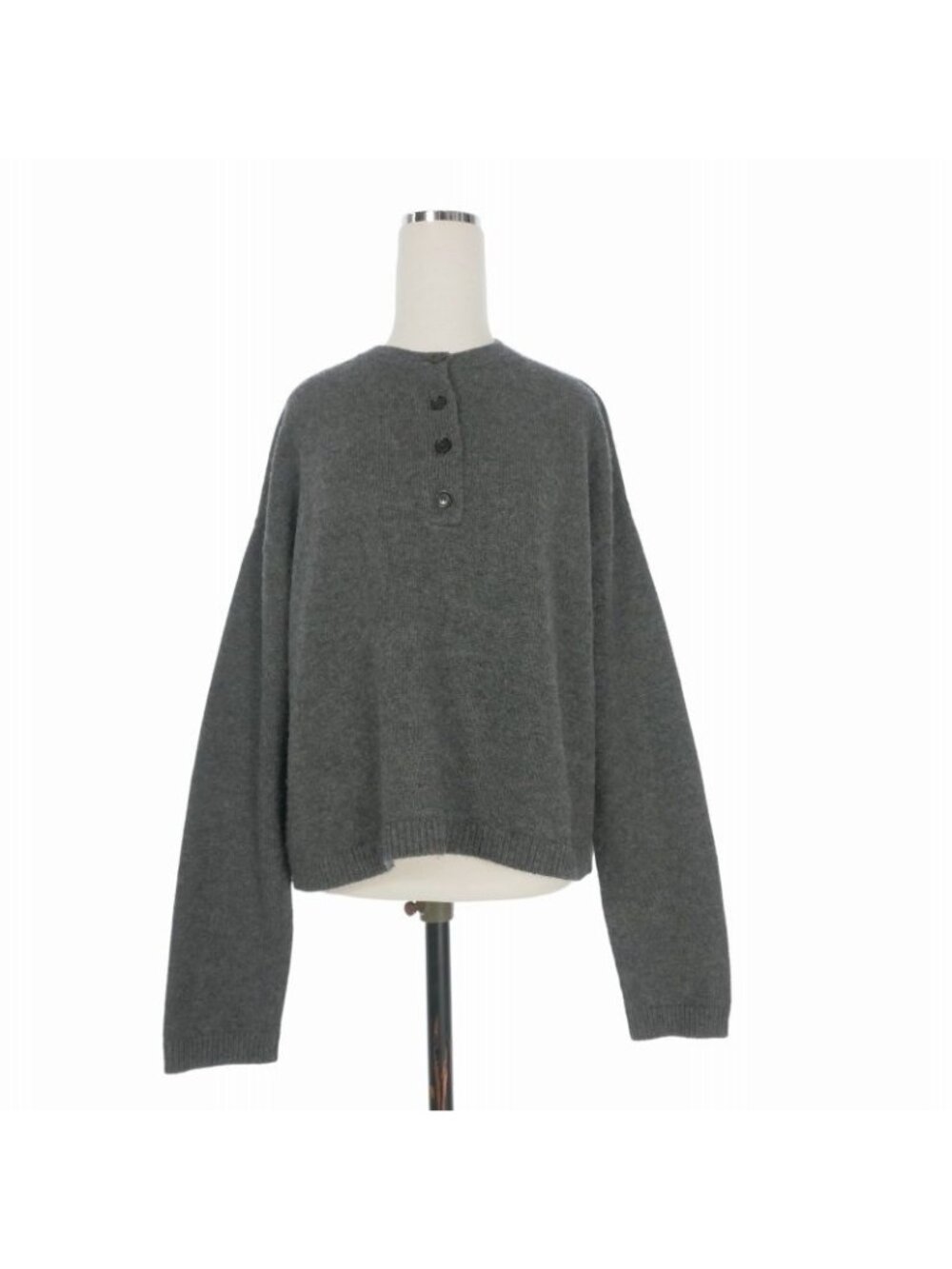 Max Mara S 'S London Mini Wool & Cashmere Sweater Half Button Knit Long Sleeve